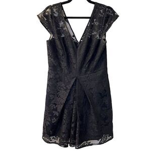 BCBGeneration Women's Black Lace Romper Size 10 Party Cocktail Outfit Gothic